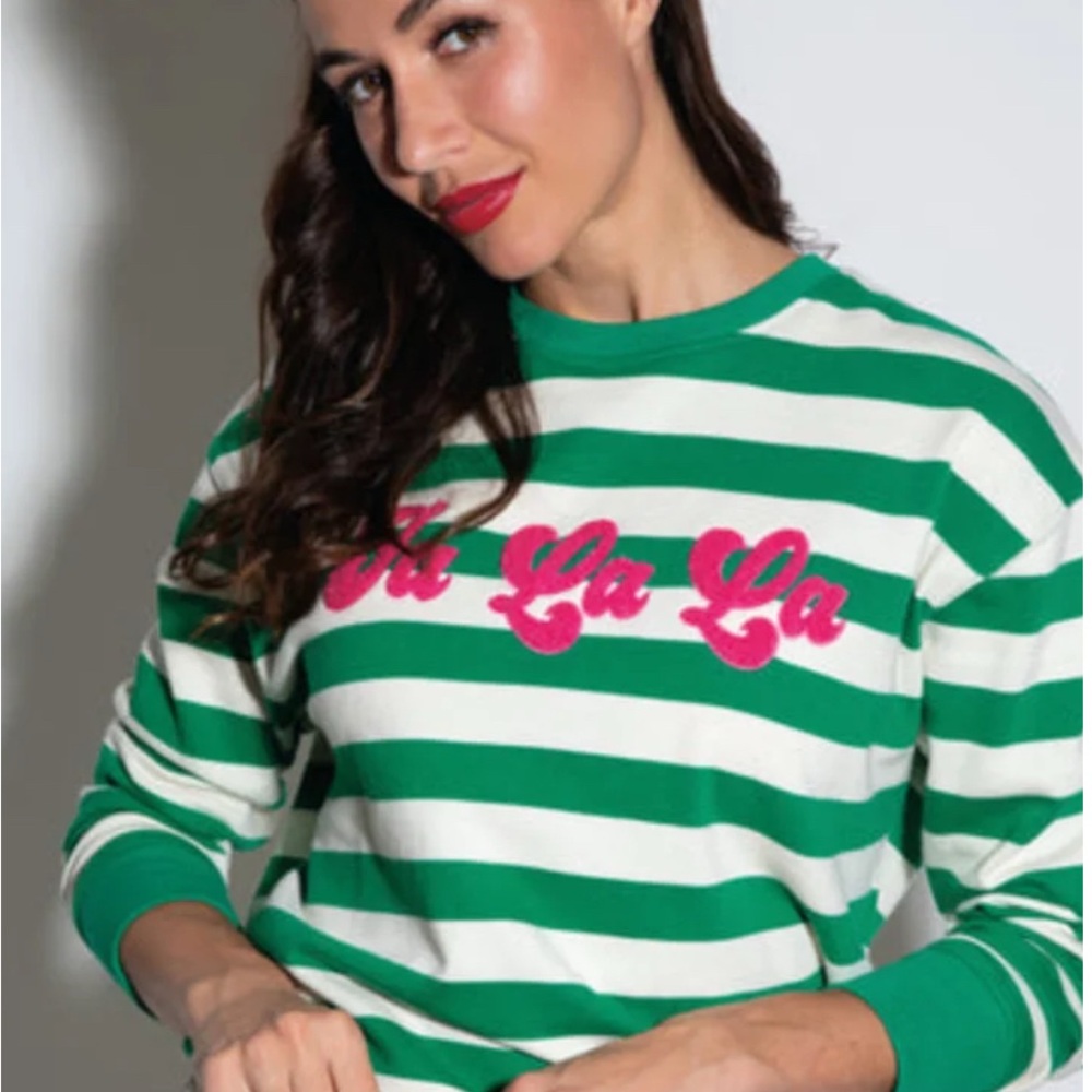 Shiraleah Green and Cream Cotton Blend Garment